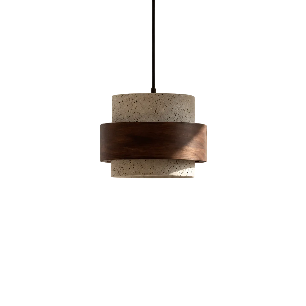 Karina Travertin-Hängeleuchte – Moderne Pendelleuchte aus Naturstein und Holz
